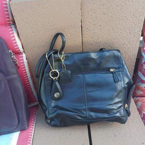cute black leather handbag used